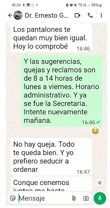 Uno de los mensajes aportados
