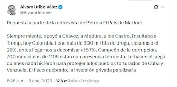 El expresidente madrugó a referirse