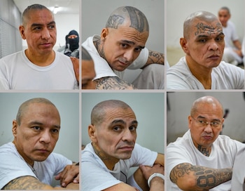 César Daniel Renderos Díaz, alias 'El Muerto', y Óscar René Moreira Palacios, alias 'El Pollo', lideran la lista de los seis históricos cabecillas expuestos por la Fiscalía salvadoreña (Cortesía Secretaría de Prensa).