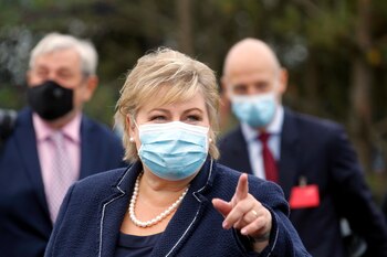 La primera ministra, Erna Solberg.