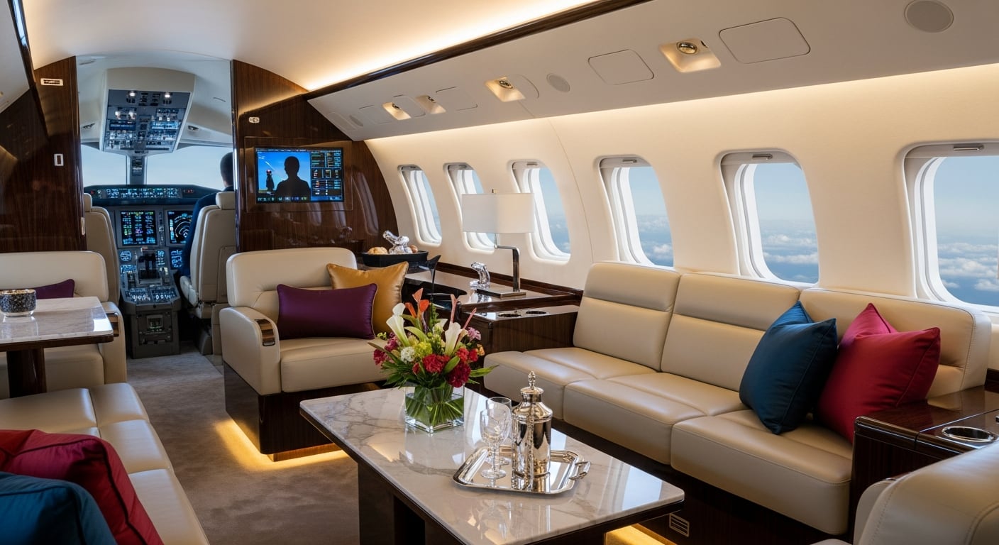 El lujoso interior de un jet privado. (Imagen Ilustrativa Infobae)