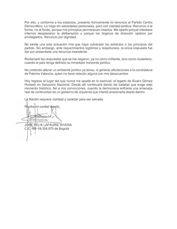 José Felix Lafaurie criticó la