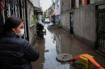 Inundaciones en Iztapalapa, México. En