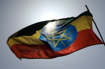 Una bandera etíope en Adis Abeba, Etiopía (AP/Archvo)