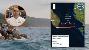 Un hombre nada sin parar durante 32 horas para ir desde Grecia hasta Italia: “No importaba el frío ni cuánto me doliera, me decía ‘sigue adelante’“