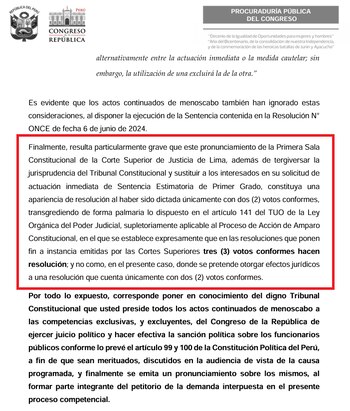 Escrito suscrito por el procurador