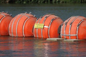 Vista de las boyas instaladas