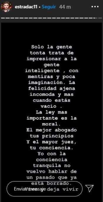 El mensaje que Estrada compartió