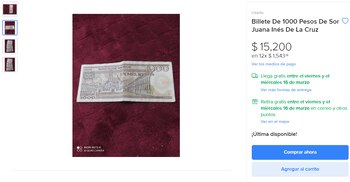 Billete mil pesos. Mercado Libre