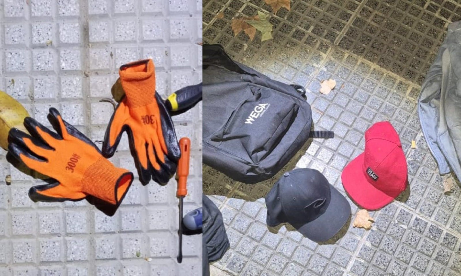 Guantes, gorras y un destornillador, entre otras cosas secuestradas