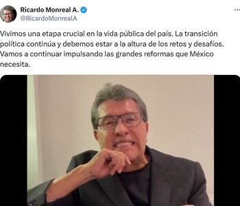 El morenista pidió disculpas a través de sus redes sociales. Crédito: X/@RicardoMonrealA