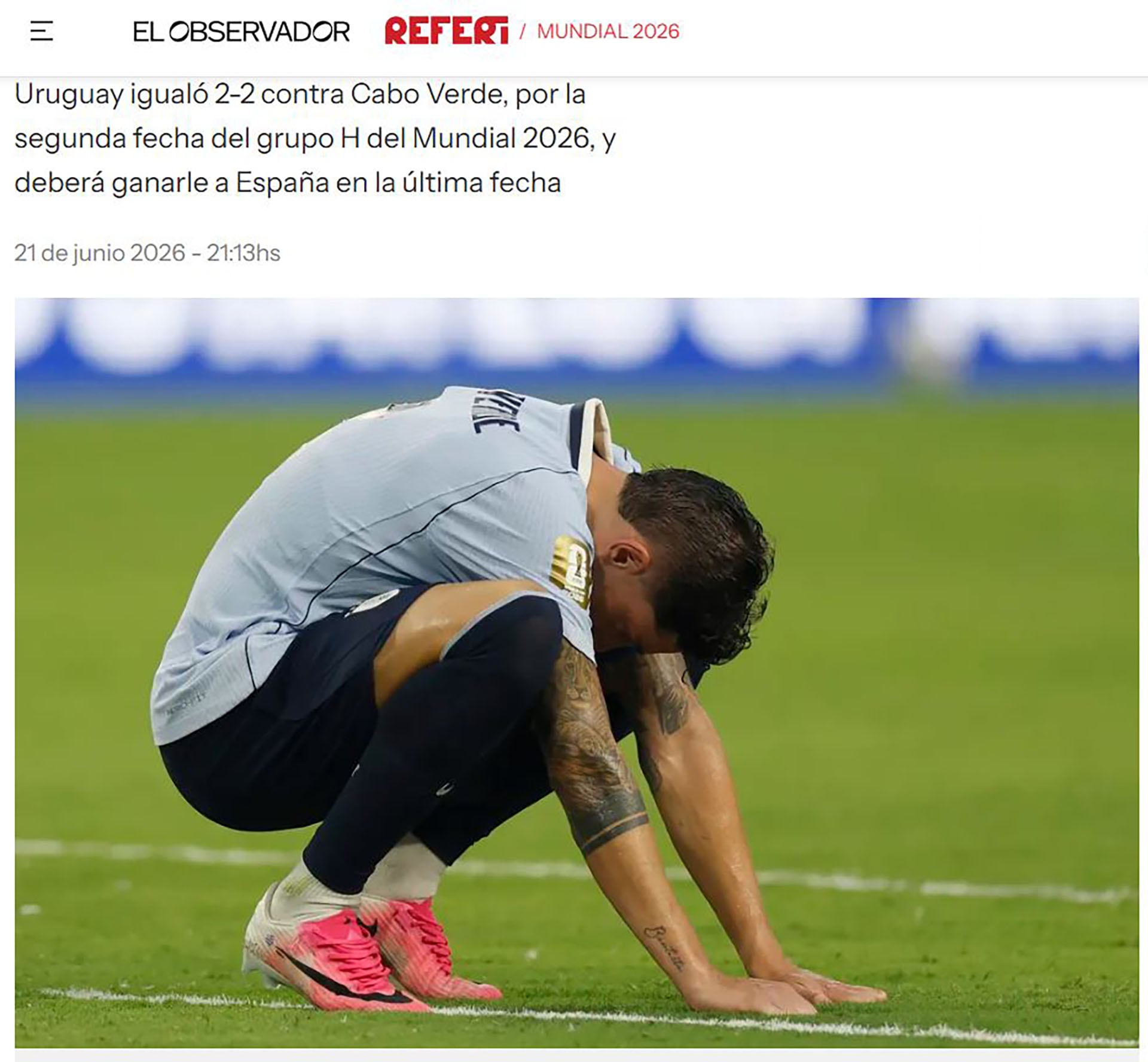 Referi destacó que Uruguay debe ganar ante España