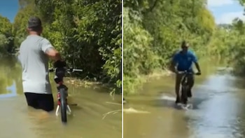 Dos ciclistas intentaron cruzar un