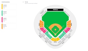 El esquema de precios incluye zonas Central, Dogout, Lateral y Berma, ofreciendo opciones accesibles para todos los aficionados. (Captura de pantalla)