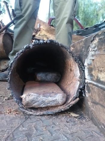 El cargamento fue oculto dentro