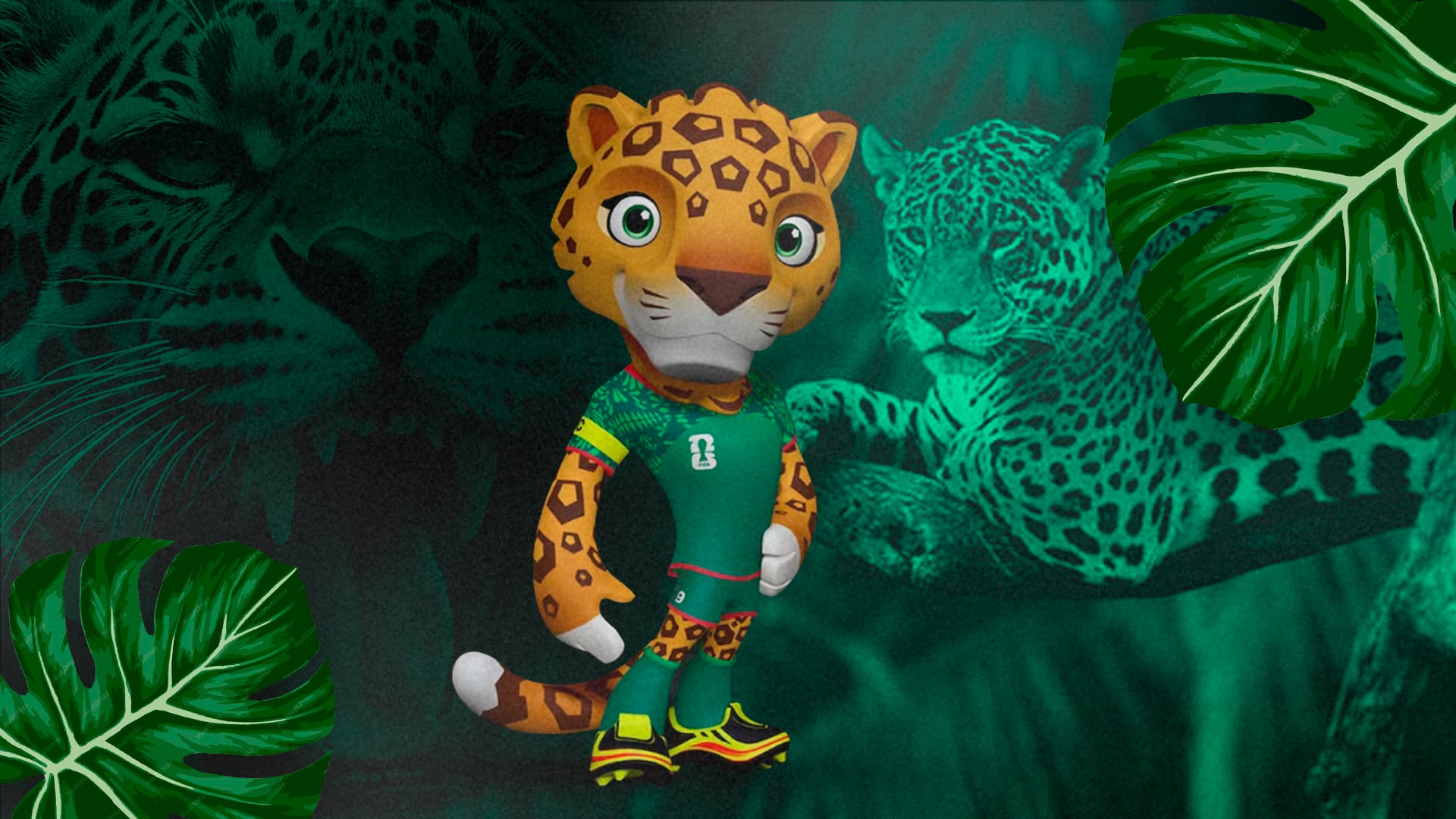 Zayu, viste el uniforme verde de la Selección Mexicana y conecta con la tradición de civilizaciones prehispánicas, como la maya, convirtiéndose en un símbolo de identidad y orgullo nacional para los aficionados. (Ilustración: Jovani Pérez)