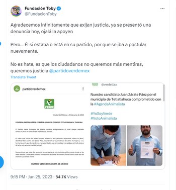 Fundación Toby (Twitter)