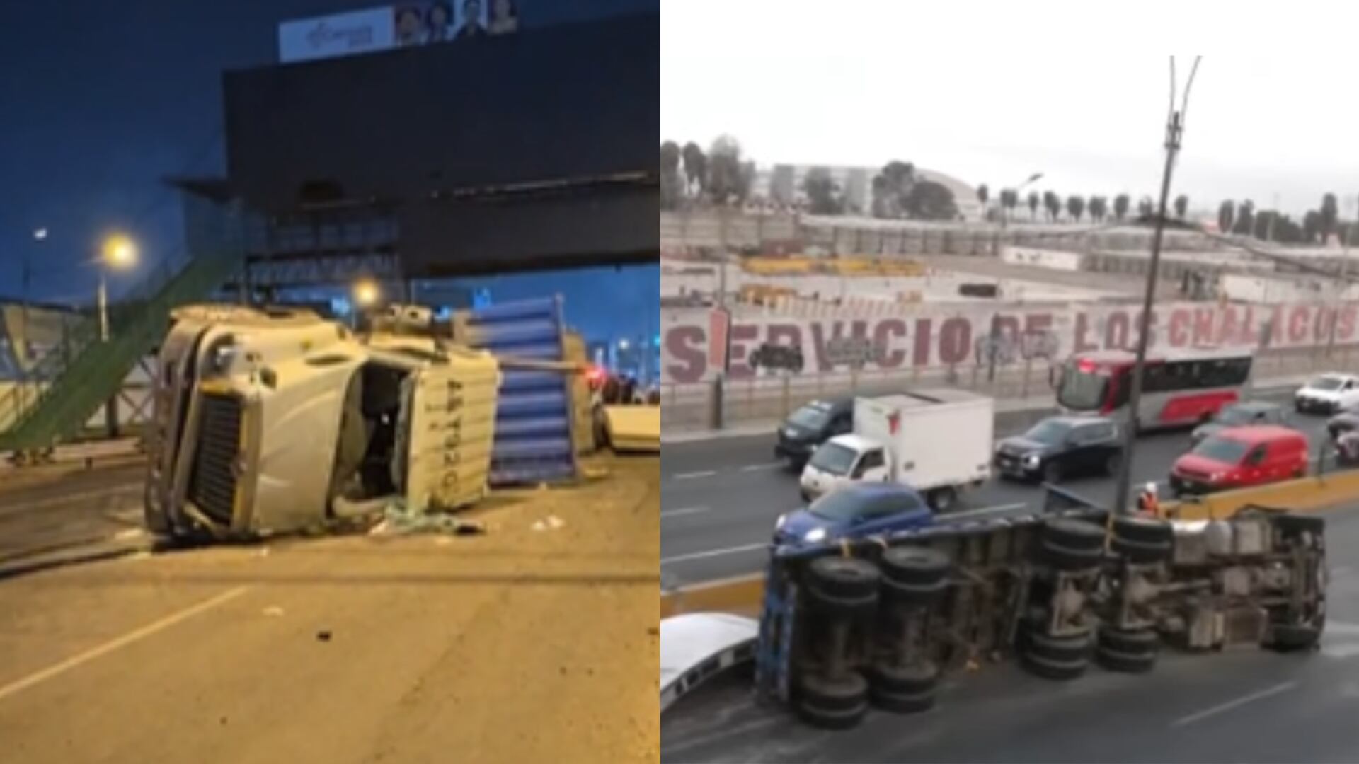 Congestión en acceso al Jorge Chávez tras accidente de camión en el paradero Monark| Panamericana Noticias