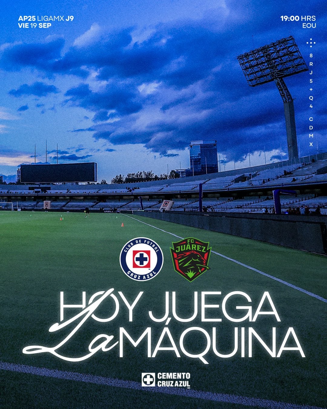 A equipe procura mantê -lo invicto no torneio durante a partida esperada. Foto de x @cruzazul.