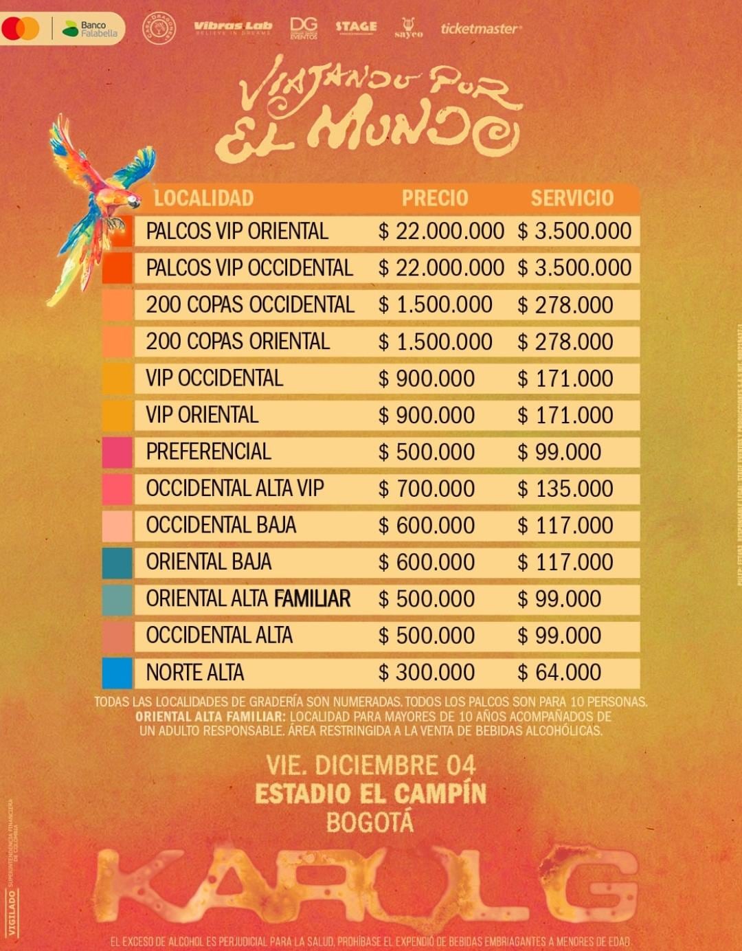 Precios del concierto de Karol G el 4 de diciembre de 2026 - crédito Ticketmaster / Instagram