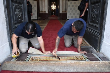 Preparativos en el Congreso de la Nacion previos a la 139 Asamblea Legislativa SF