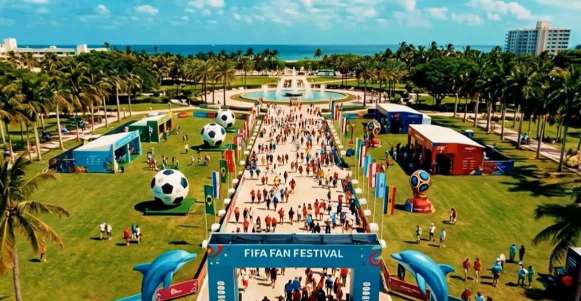 Durante el festival, las pantallas gigantes transmitirán en directo los partidos del Mundial y habrá actividades musicales, gastronómicas y culturales para todas las edades (FIFA World Cup 2026)