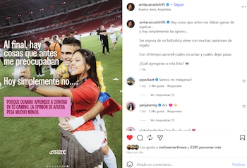 La reflexión final de Ana Caicedo, pareja de Rafael Santos Borré, sobre los comentarios que reciben siendo parejas de los futbolistas - crédito @anitacaicedoh95/Instagram