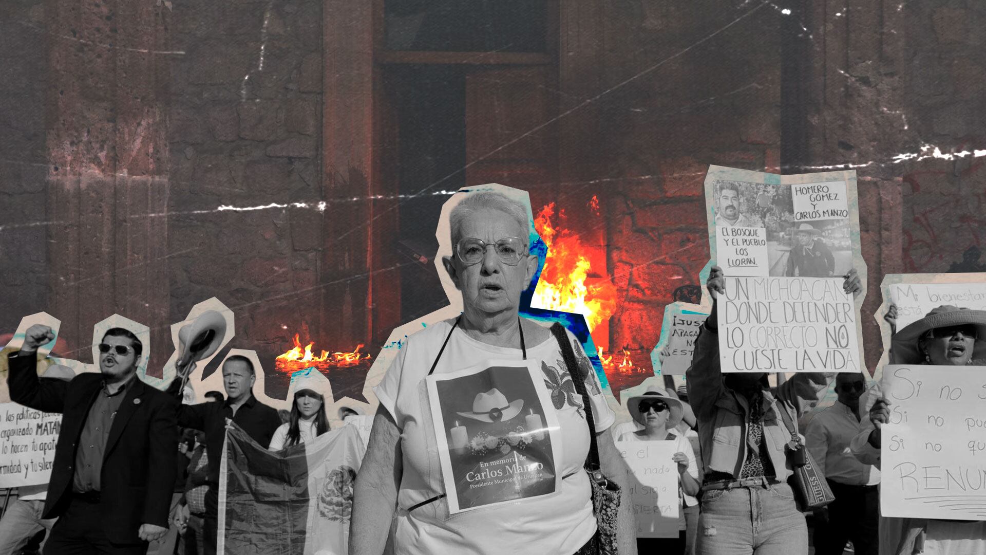 Tras el asesinato de Carlos Manzo, la población se manifestó en Michoacán. (Jesús Avilés /Infobae México)