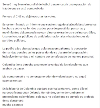 El jefe de Estado sostuvo que hubo trabas por parte del CNE en materia de escrutinio - crédito @petrogustavo/X