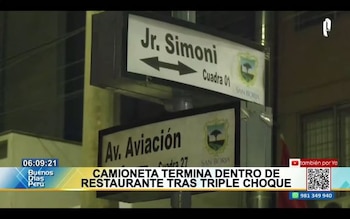 Camioneta se empotró en restaurante de San Borja tras triple choque en cruce sin semáforo
