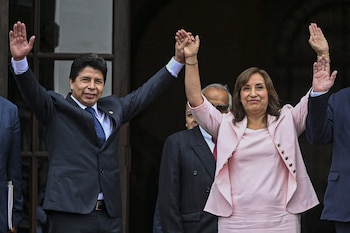 Pedro Castillo y Dina Boluarte