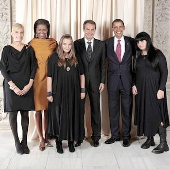 Familia de José Luis Rodríguez Zapatero y Barack y Michelle Obama (CASA BLANCA).