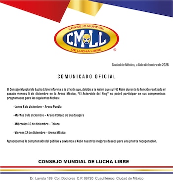 Comunicado del CMLL sobre el