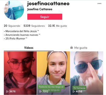 Su perfil de TikTok, la