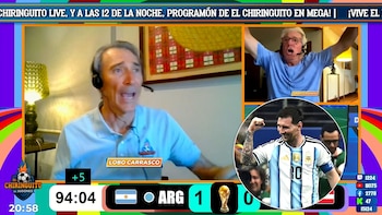 Los eufóricos festejos en el programa español El Chiringuito ante los históricos dos goles de Messi en el Mundial