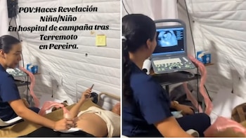 La revelación del sexo de un bebé conmueve en un hospital de campaña en Pereira, tras terremoto: “y la algería invadió la carpa”