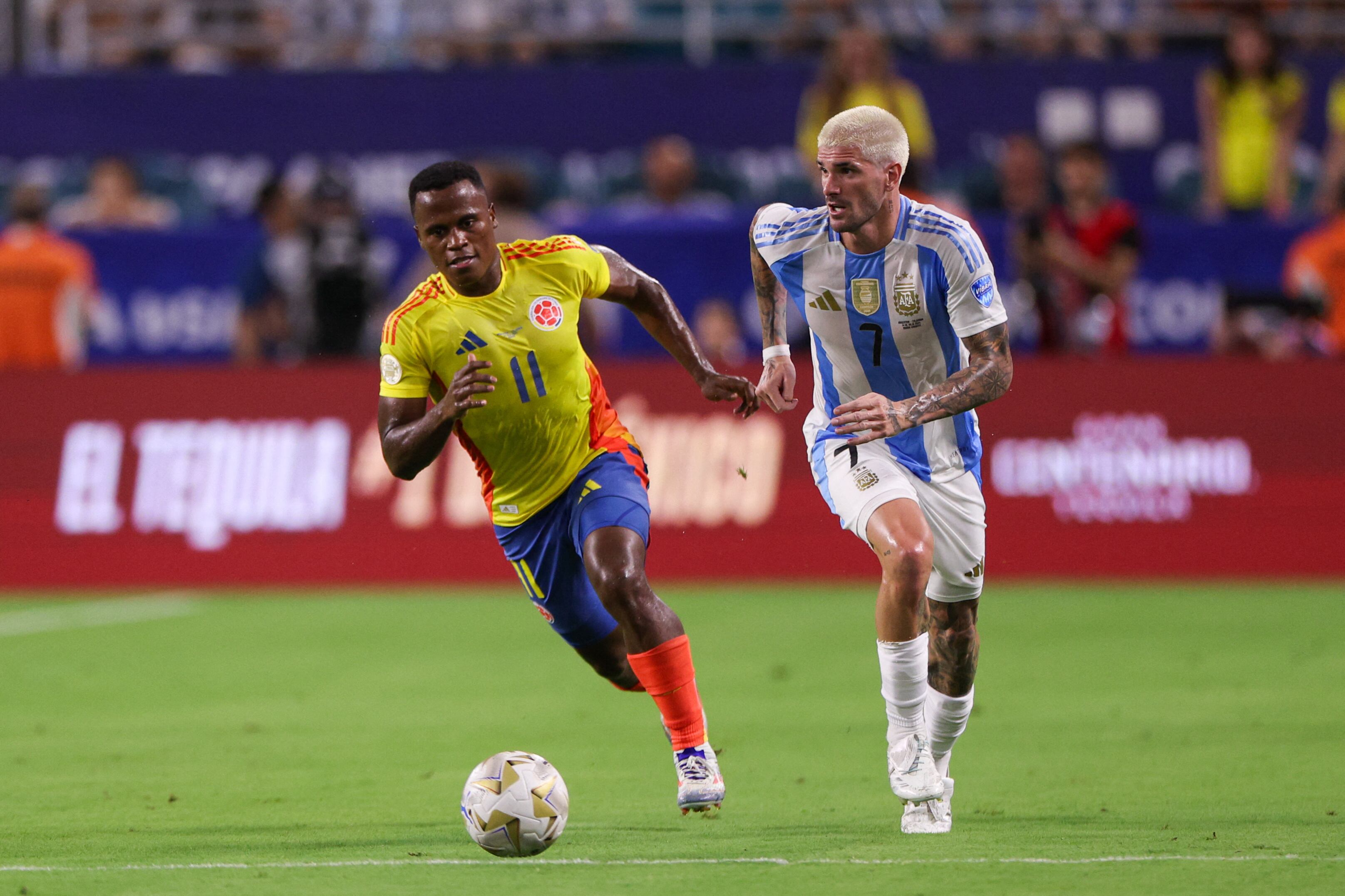 Jhon Arias jugó la final de la Copa América 2024 ante Argentina - crédito Nathan Ray Seebeck-USA TODAY Sports