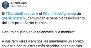 El deceso fue anunciado por