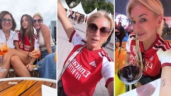 Así vivieron la final de la Champions League Yanina Latorre y sus hijos alentando al Arsenal