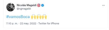Nicolás Magaldi también celebró el