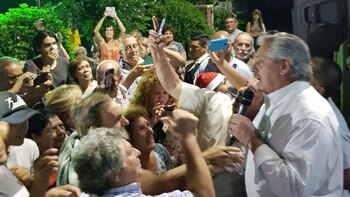 Alberto Fernández, durante su visita