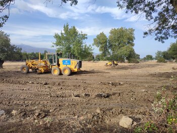 Máquinas trabajando en la zona