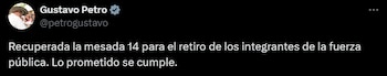 Presidente Petro celebró la aprobación de la Mesada 14 en el Congreso de la República - crédito @petrogustavo/X
