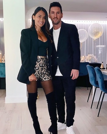 Lionel Messi y Antonela Roccuzzo año nuevo