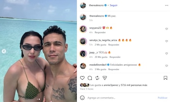 Escro compartió una publicación junto a Aida Victoria Merlano en la playa, en medio de la polémica de la barranquillera con Tejada - crédito @therealescro/Instagram