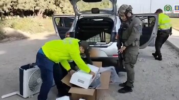 Supuestos miembros del ELN transportaban armas entre aires acondicionados