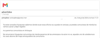 El concejal de Medellín, José Luis Marín, publicó amenazas al Partido Comunista - crédito @AquinoTicias1