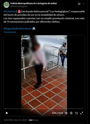 El video del atraco registrado,