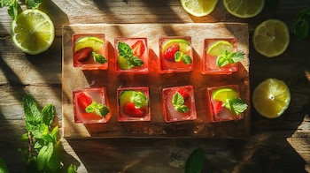 Gelatina de fresas y limón