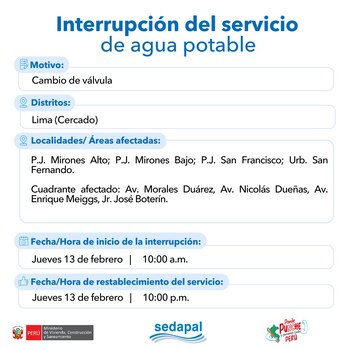 Publicación de Sedapal